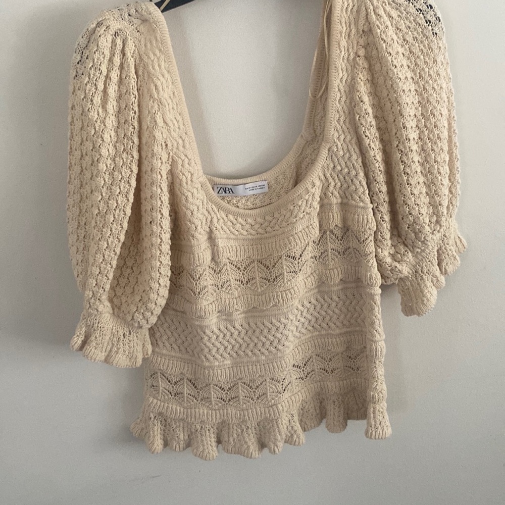 Zara knit off shoulder top